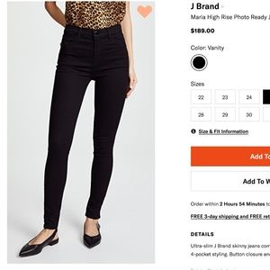 J Brand Maria High Rise Photo Ready Jeans Sz 26